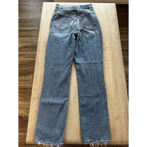 Abercrombie Curve Love Ultra High Rise 90s Straight Jean Medium Wash Size 25 - Picture 5 of 5